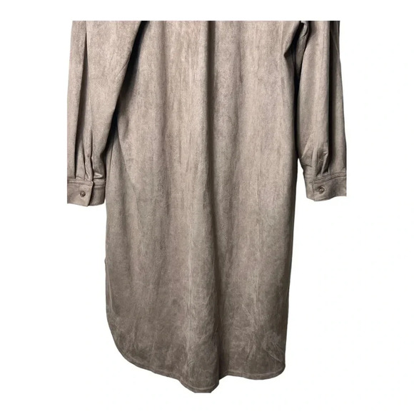 1314.‎ EASEL LONG SLEEVE FAUX SUEDE TRENCH LENGTH SHACKET SIZE LARGE OVERSIZED - Picture 10 of 10